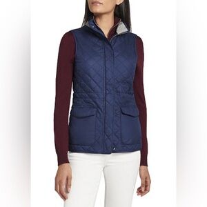 Peter Millar Women’s Addison Quilted Travel Vest Size Medium in Navy